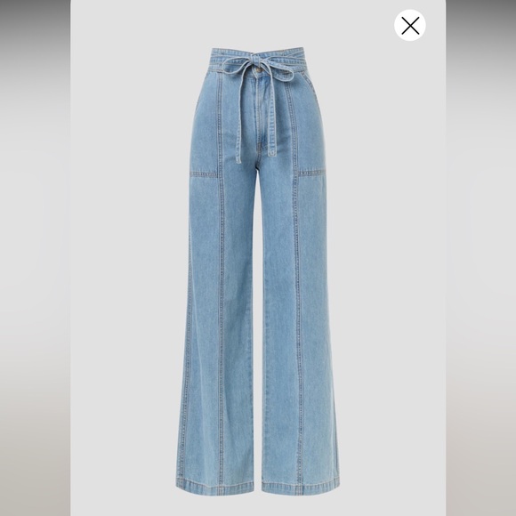 HUDSON Jeans Tie-Waist Wide Leg Trouser - Picture 1 of 4